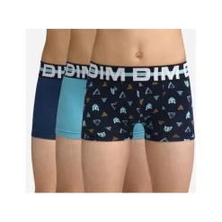 3 Boxers Dim Enfants Bleu Leopard