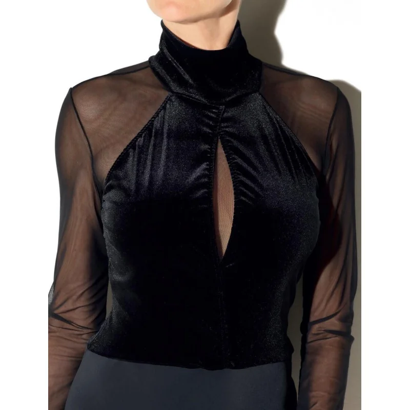 Body Girardi Emilie Col Montant Trompe L'oeil Velours 4 Body Girardi Emilie Col Montant Trompe L'oeil Velours – Image 2