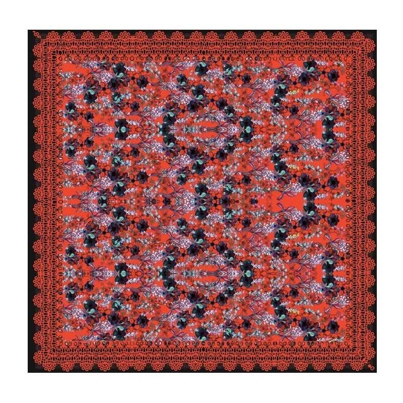 Carré Imprimé Antoinette Rouge 4 Carré Imprimé Antoinette Rouge – Image 2