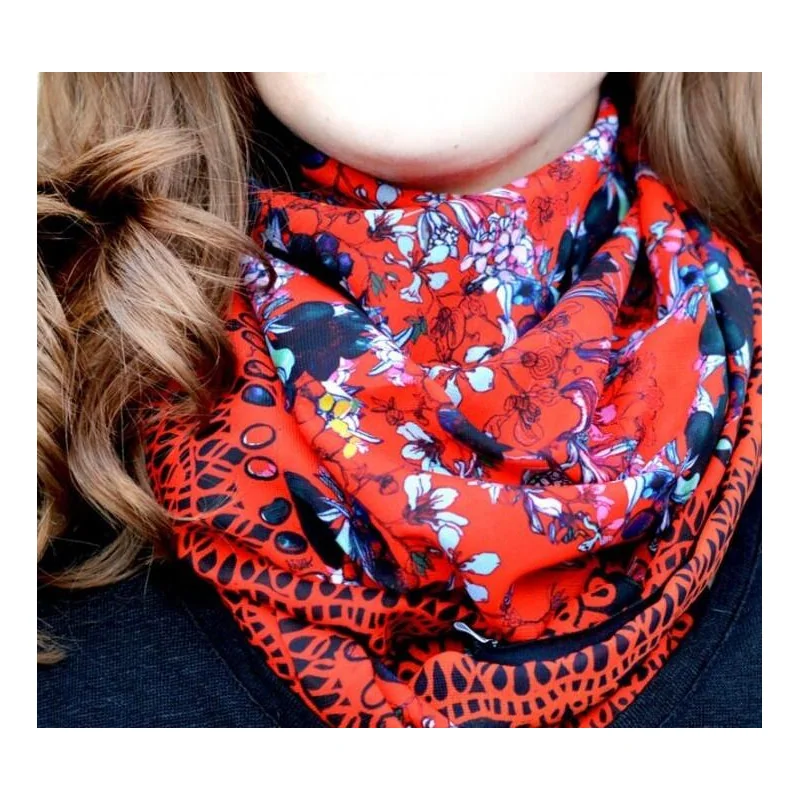 Carré Imprimé Antoinette Rouge 3 Carré Imprimé Antoinette Rouge