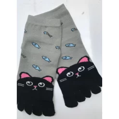 Chaussettes 5 Doigts Enfants Chats Poissons