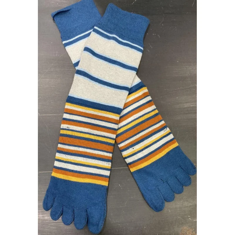 Chaussettes 5 Doigts Multi Rayures Bleu 4 Chaussettes 5 Doigts Multi Rayures Bleu – Image 2