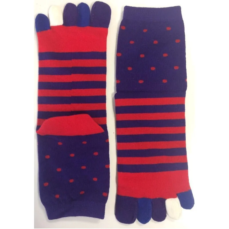 Chaussettes 5 Doigts Rayures Et Pois Homme 5 Chaussettes 5 Doigts Rayures Et Pois Homme – Image 3