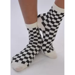 Chaussettes Carreaux Bi Colores -Meilleur Lingerie Magasin chaussettes carreaux bi colores 1