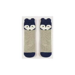 Chaussettes Chaussons Renard Enfants Gris Bleu