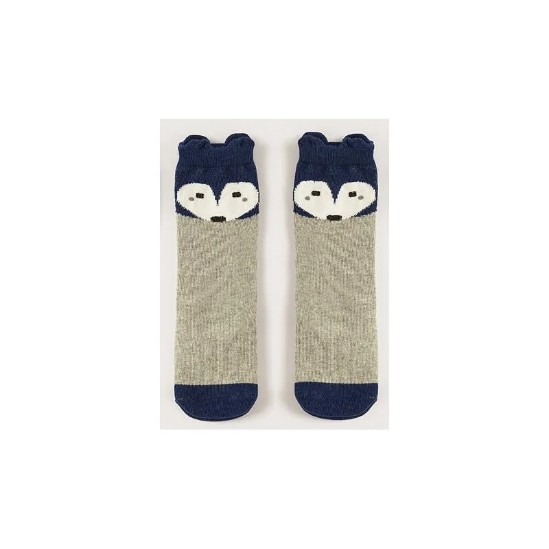 Chaussettes Chaussons Renard Enfants Gris Bleu 3 Chaussettes Chaussons Renard Enfants Gris Bleu