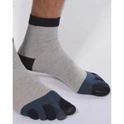 Chaussettes Grises 5 Doigts Bleus -Meilleur Lingerie Magasin chaussettes grises 5 doigts bleus 2