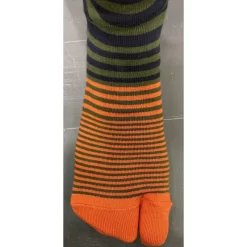 Chaussettes Japonaise Rayures Kaki Bleus Orange Berthe Aux Grands Pieds -Meilleur Lingerie Magasin chaussettes japonaise rayures kaki bleus orange berthe aux grands pieds 2