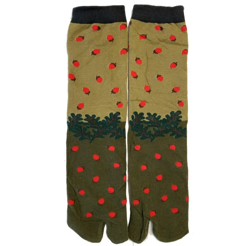 Chaussettes Japonaises Chêne Et Glands Rouges 4 Chaussettes Japonaises Chêne Et Glands Rouges – Image 2