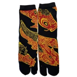 Chaussettes Japonaises Noires Carpes Koi