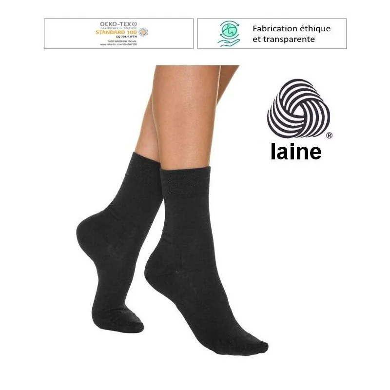 Chaussettes Laine Intérieur Coton Dim 3 Chaussettes Laine Intérieur Coton Dim