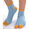 Chaussettes Ninjas Fines Rayures Turquoise -Meilleur Lingerie Magasin chaussettes ninjas fines rayures turquoise