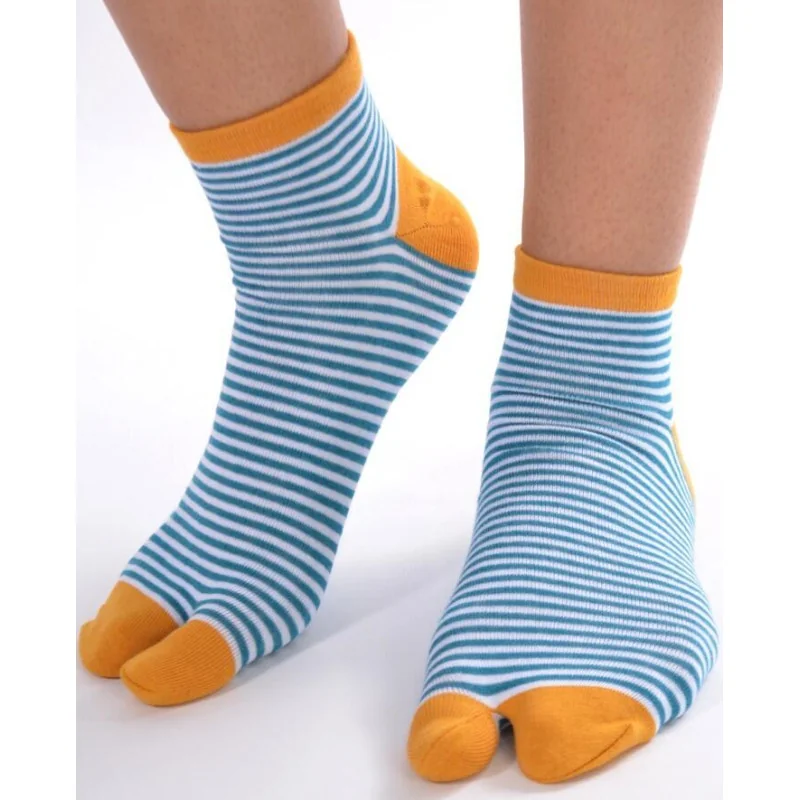 Chaussettes Ninjas Fines Rayures Turquoise 3 Chaussettes Ninjas Fines Rayures Turquoise