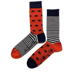Chaussettes Pois Et Rayures Asymétriques Berthe Aux Grands Pieds -Meilleur Lingerie Magasin chaussettes pois et rayures asymetriques berthe aux grands pieds 1