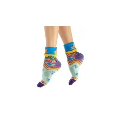 Chaussettes Revers Dub Et Drino Aesthetic Turquoise Fleuri -Meilleur Lingerie Magasin chaussettes revers dub et drino aesthetic turquoise fleuri 2