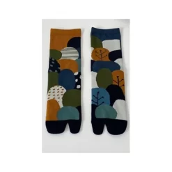 Chaussettes Tabis Coton Feuilles Psyché Pétrole -Meilleur Lingerie Magasin chaussettes tabis coton feuilles psyche petrole 1