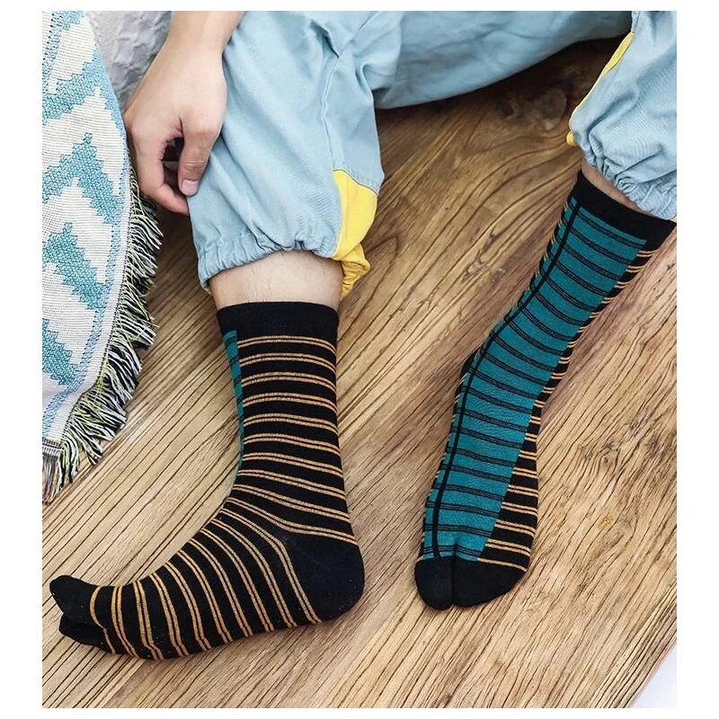 Chaussettes Tabis Coton Rayures Double Ton 3 Chaussettes Tabis Coton Rayures Double Ton