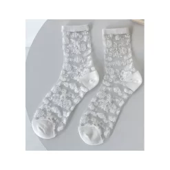 Chaussettes Transparente Façon Dentelle -Meilleur Lingerie Magasin chaussettes transparente facon dentelle 1 1