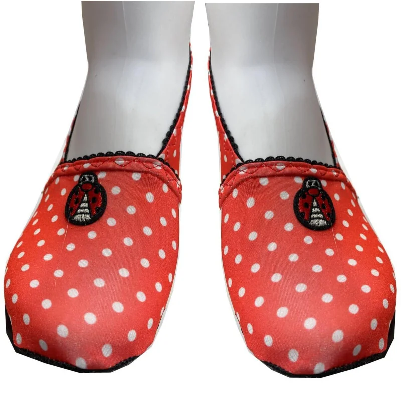 Chausson De Voyage Ixli Tissu Imprimé Rouge Pois Blancs 3 Chausson De Voyage Ixli Tissu Imprimé Rouge Pois Blancs