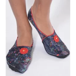 Chausson Ixli Imprimé Bleu Fleuri -Meilleur Lingerie Magasin chausson ixli imprime bleu fleuri 1