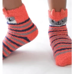 Chausson Polaire Chaton Rayures -Meilleur Lingerie Magasin chausson polaire chaton rayures 1