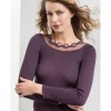 Chemise Laine Et Soie Effet Collier Prune 2 Chemise Laine Et Soie Effet Collier Prune -Meilleur Lingerie Magasin chemise laine et soie effet collier prune
