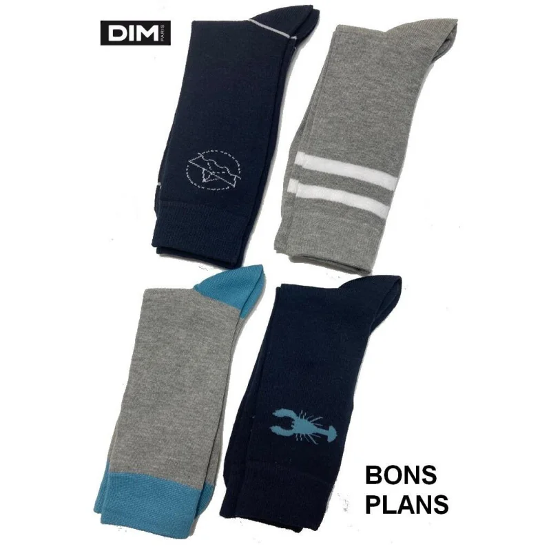 Coffret Chaussettes Dim Bon Plan 4 Paires Homard 4 Coffret Chaussettes Dim Bon Plan 4 Paires Homard – Image 2