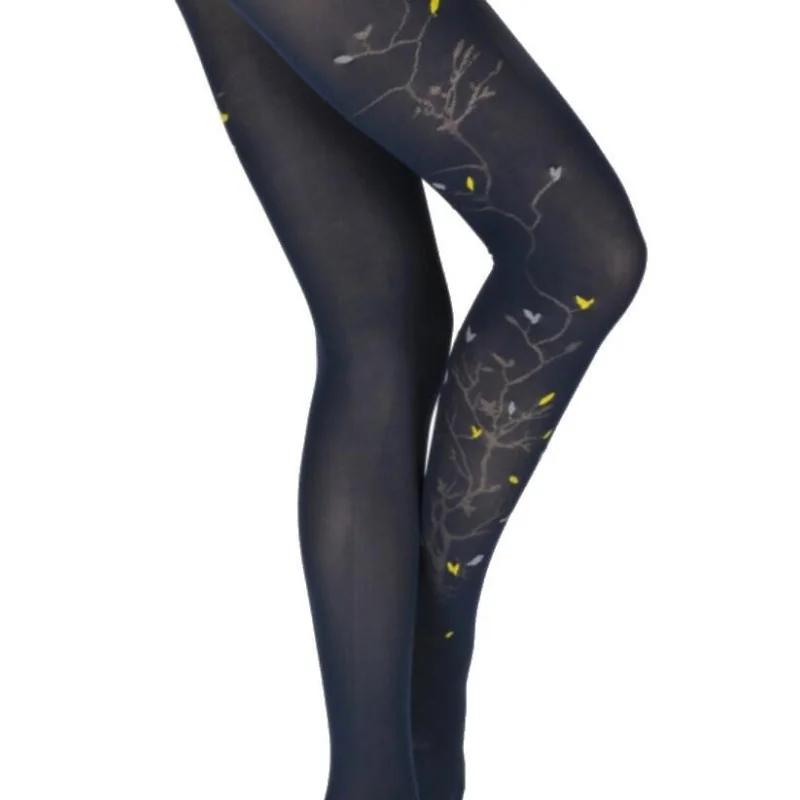 Collant Berthe Aux Grands Pieds Arbre Marine Fleurs Jaune 3 Collant Berthe Aux Grands Pieds Arbre Marine Fleurs Jaune