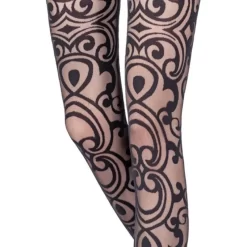 Collant Emilio Cavallini Effet Trompe L'oeil Tribale -Meilleur Lingerie Magasin collant emilio cavallini effet trompe l oeil tribale 1