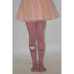 Collant Enfant Oeil Qui Rit Qui Pleure Rose