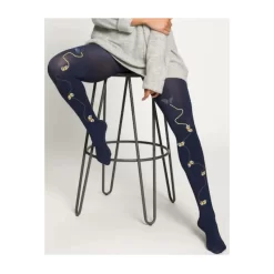 Collant Hiver Berthe Aux Grands Pieds Marine Papillons