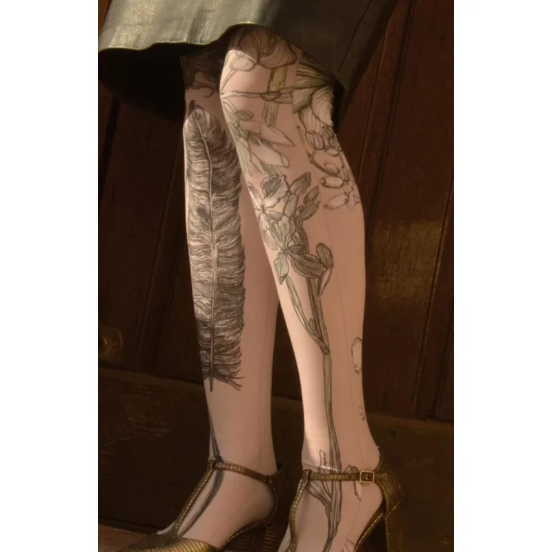 Collant Imprimé Plumes De Jour Marieantoilette 4 Collant Imprimé Plumes De Jour Marieantoilette – Image 2