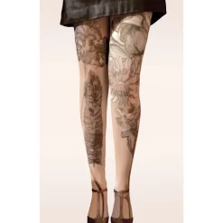 Collant Imprimé Plumes De Jour Marieantoilette