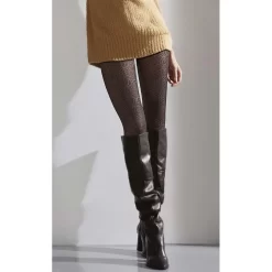 Collant Le Bourget Effet Dévoré Noir Elsie