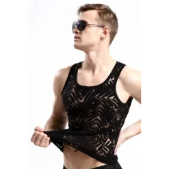 Débardeur Homme Tattoo Floral Tommy Dooyao -Meilleur Lingerie Magasin debardeur homme tattoo floral tommy dooyao 2