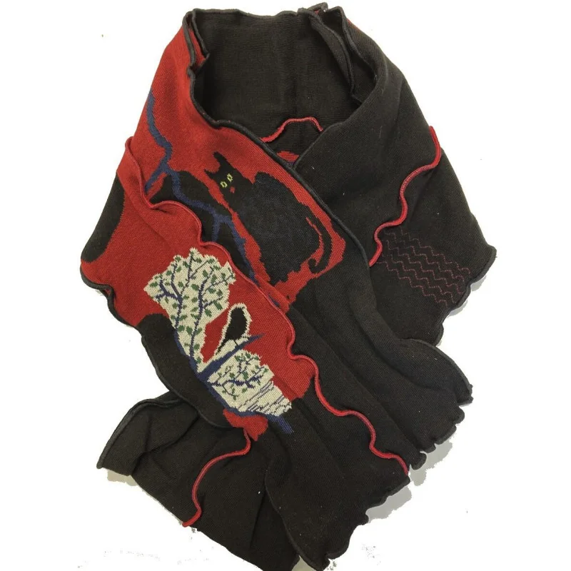 Echarpe Berthe Aux Grands Pieds Chats Et Oiseau 3 Echarpe Berthe Aux Grands Pieds Chats Et Oiseau