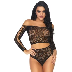 LEG AVENUE Ensemble Top Et String Dentelle Mode -Meilleur Lingerie Magasin ensemble top et string dentelle mode 2