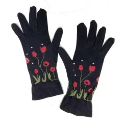 Gants Berthe Aux Grands Pieds Fleurs Sauvages Rouges