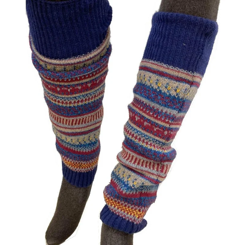 Guêtres Laine Patchwork Ethnique 4 Guêtres Laine Patchwork Ethnique – Image 2