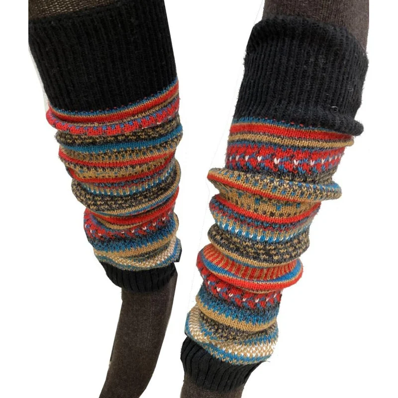 Guêtres Laine Patchwork Ethnique 6 Guêtres Laine Patchwork Ethnique – Image 4