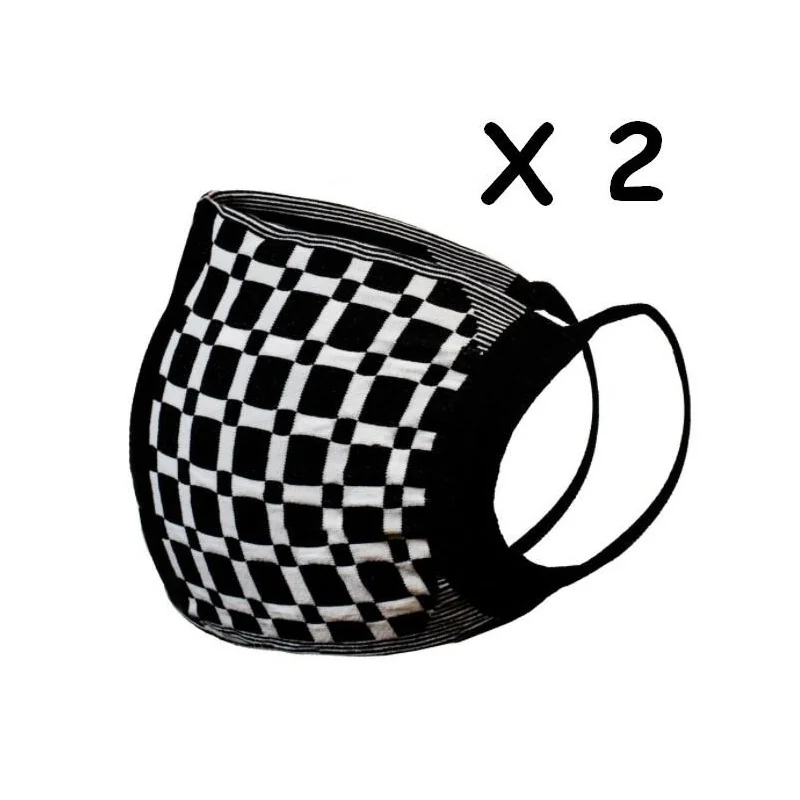 Lot De 2 Masques Barrière Motif Carré 4 Lot De 2 Masques Barrière Motif Carré – Image 2