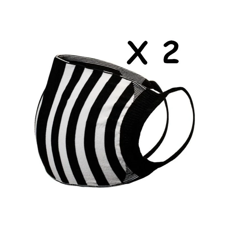 Lot De 2 Masques Barrières Rayures Rectangles 5 Lot De 2 Masques Barrières Rayures Rectangles – Image 3