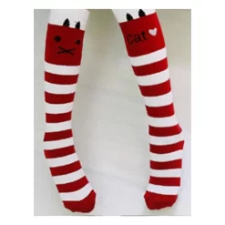 Mi Bas Enfant Love Cat Rouge Et Blanc