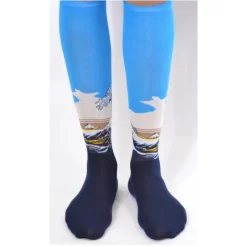 Mi Bas Estampe D'Hokusai La Vague -Meilleur Lingerie Magasin mi bas estampe d hokusai la vague 2