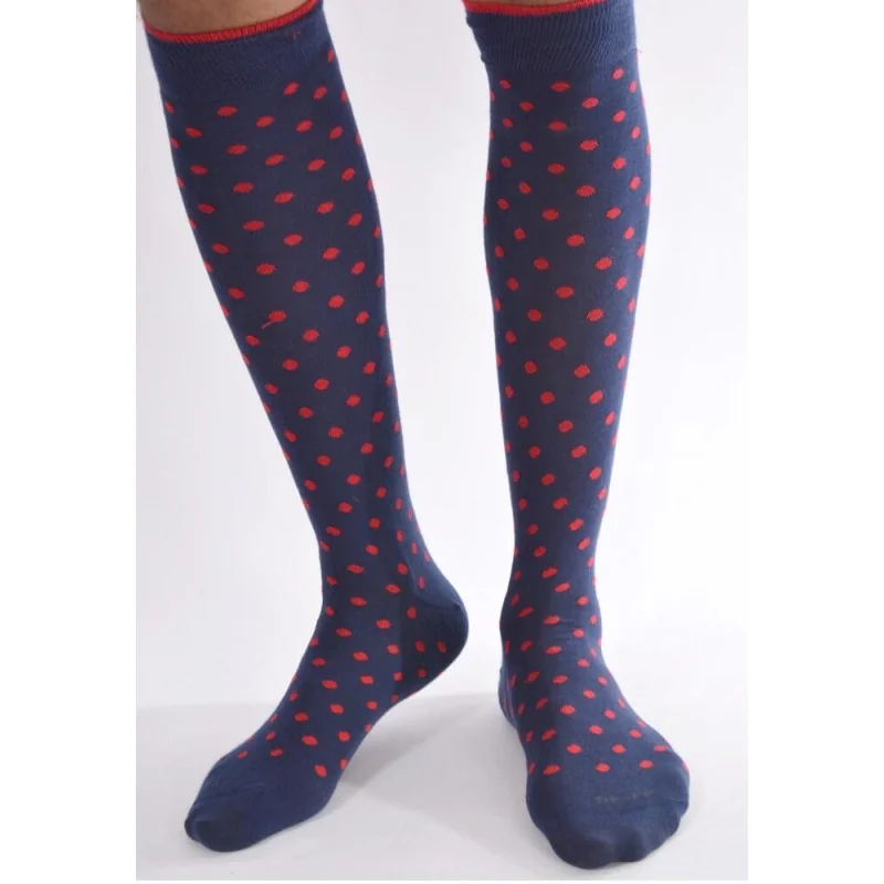 Mi Bas Homme Bleu à Pois Rouge 4 Mi Bas Homme Bleu à Pois Rouge – Image 2