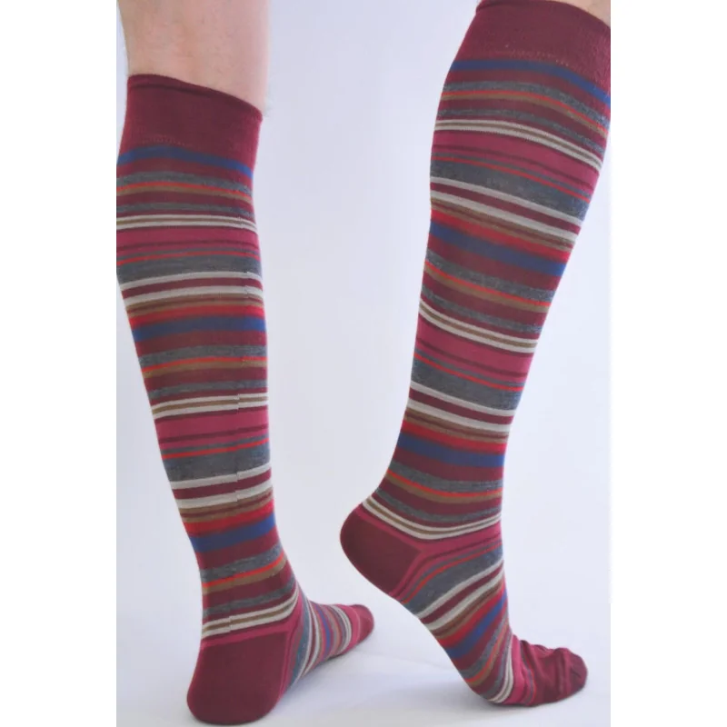 Mi Bas Rayures Fines En Laine 4 Mi Bas Rayures Fines En Laine – Image 2