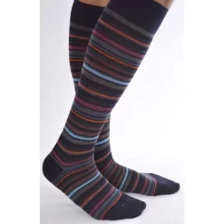 Mi Bas Rayures Fines En Laine