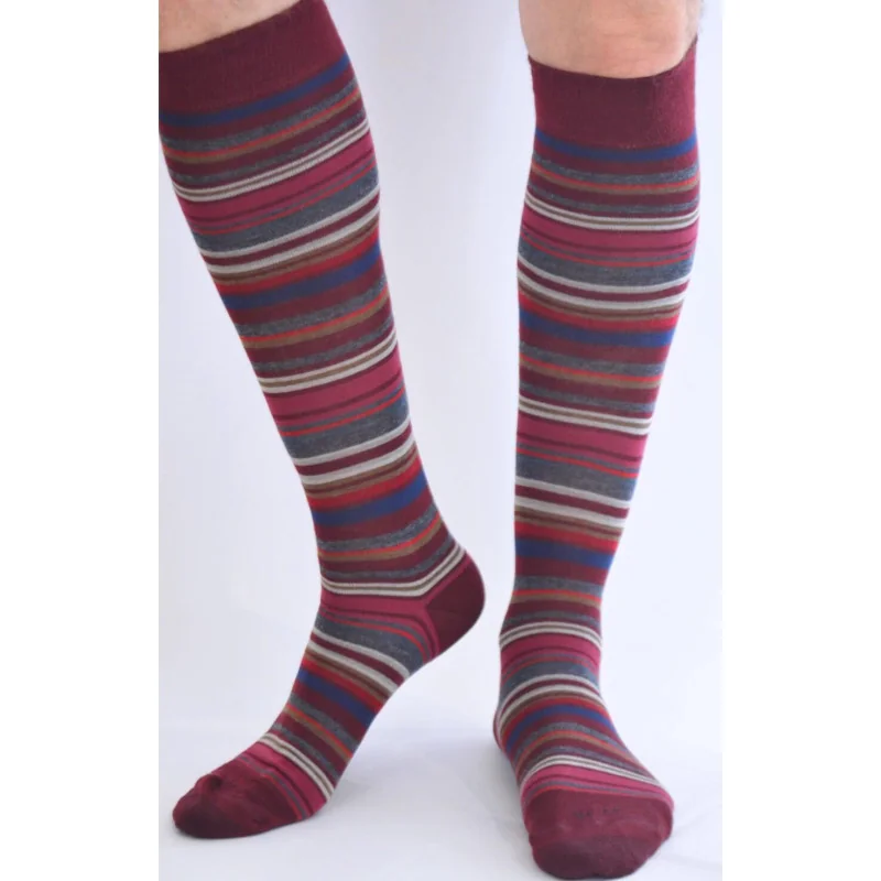 Mi Bas Rayures Fines En Laine 6 Mi Bas Rayures Fines En Laine – Image 4