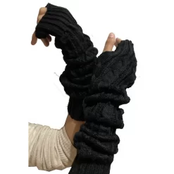 Mitaines Longues Torsadée En Laine 11 Mitaines Longues Torsadée En Laine -Meilleur Lingerie Magasin mitaines longues torsadee en laine 1 4