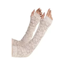 Mitaines Manchons Longues Dentelle Blanches -Meilleur Lingerie Magasin mitaines manchons longues dentelle blanches 1